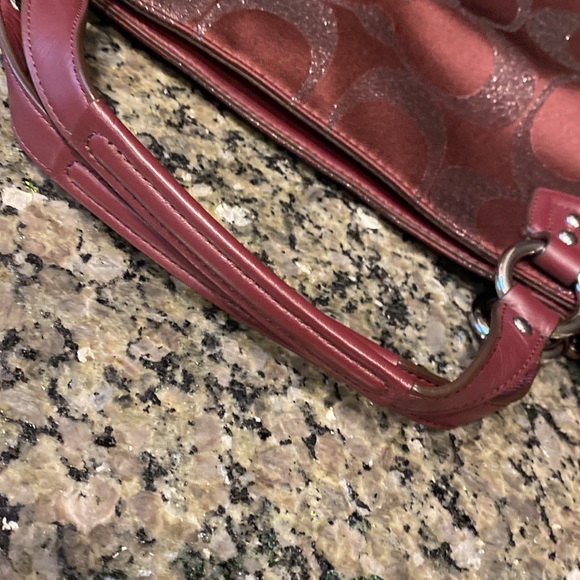 Coach Campbell crossbody satchel in signature metallic fabric F26241. - Picture 8 of 9